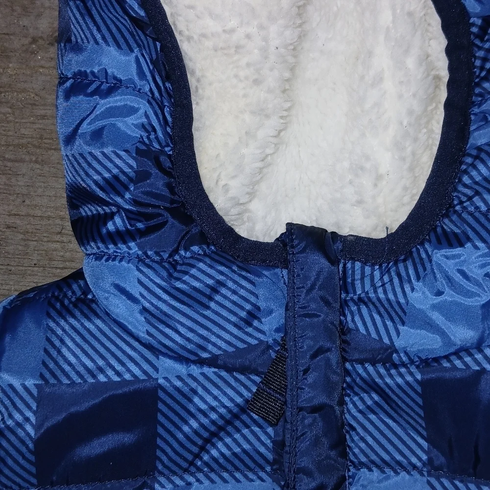 Navy Blue Eddie Bauer Fleece Lined Hooded Puffer INFANT 0/3Months Baby